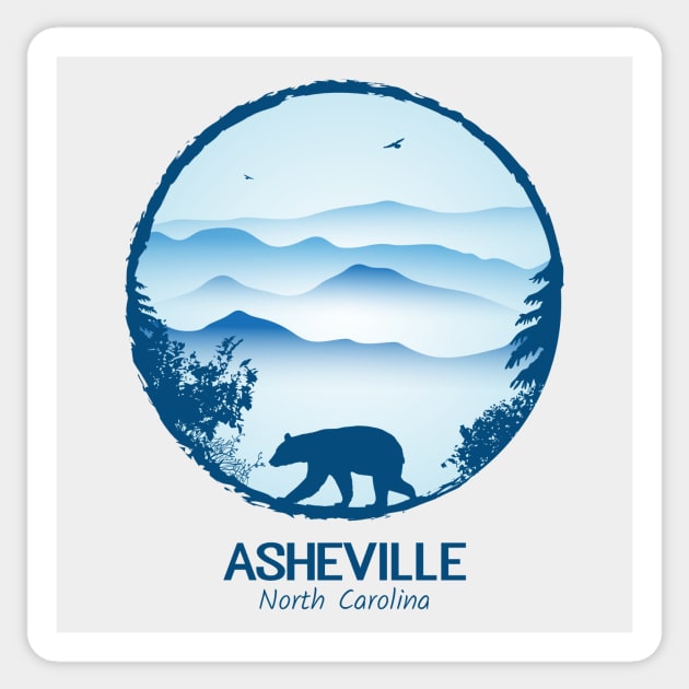 Asheville Blue Ridge Mountains - BLUE GREY 01 Sticker by AVL Merch